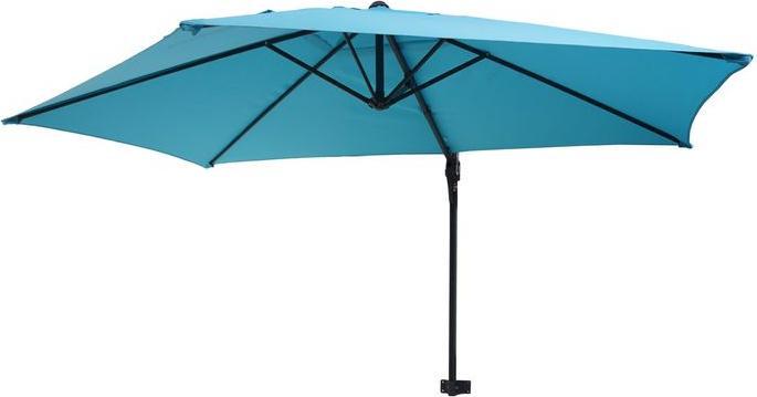 Produktbild Mendler Wandschirm, Ampelschirm Balkonschirm Sonnenschirm, 3m neigbar, Polyester Alu/Stahl 9kg, türkis - 273 (3 m)