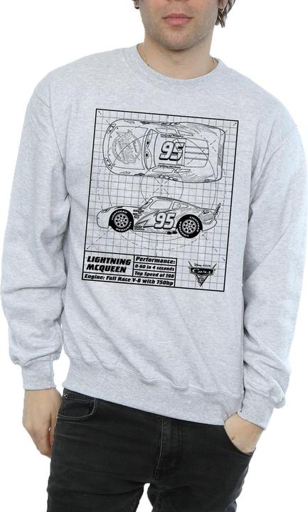 Immagine prodotto Disney Cars Lightning McQueen Blueprint Felpa Uomo (S)