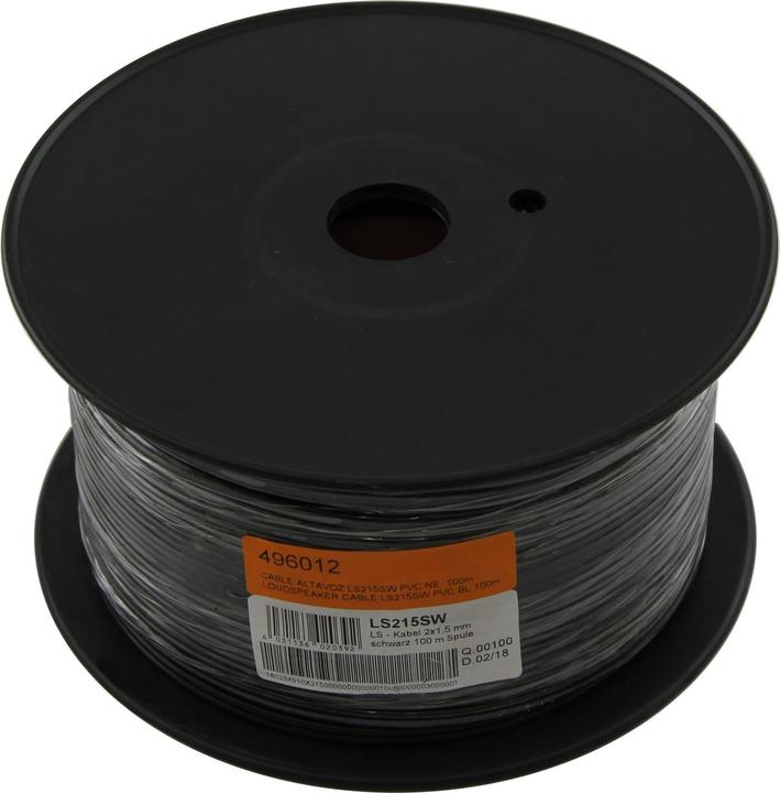 Produktbild Televes LS - Kabel 2x1.5 mm schwarz 100 m Spule LS215SW (Antennenkabel)