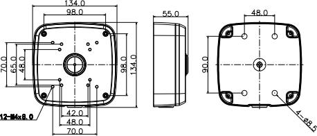 Actual product image Dahua PFA121 Terminal box for camera (Mounting kit)