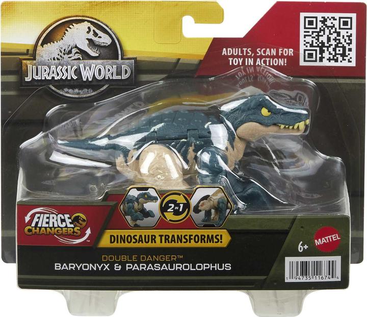 Produktbild Jurassic World Fierce Changers Double Dangers Baryonyx/Parasoralophous
