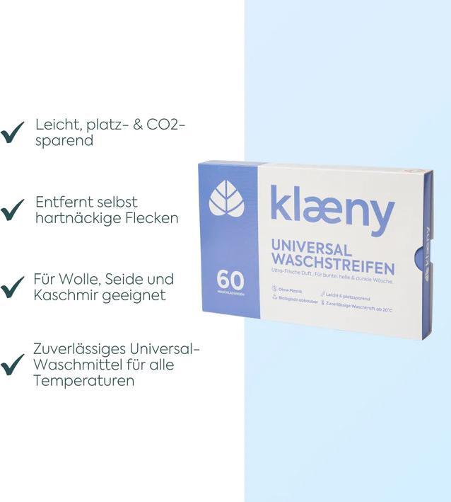 Produktbild Klaeny 60 Waschmittelstreifen (60 Waschgänge)