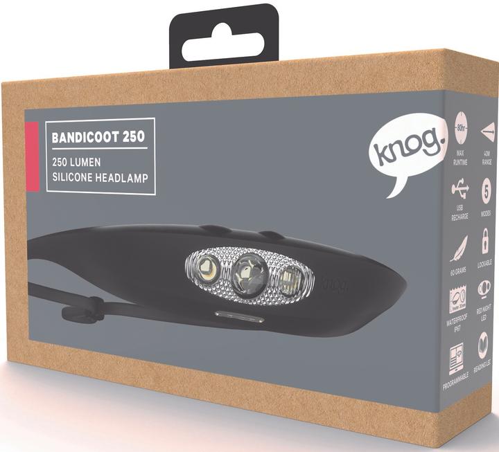 Actual product image knog. Bandicoot 250 Headlamp, Black (250 lm)