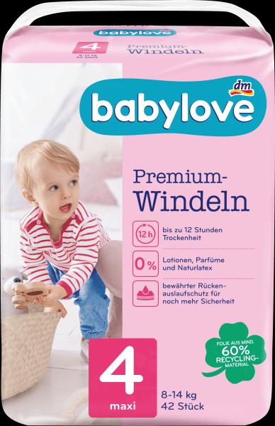 dm babylove Premium-Windeln (Gr. 4, Tragepack, 42 Stück)
