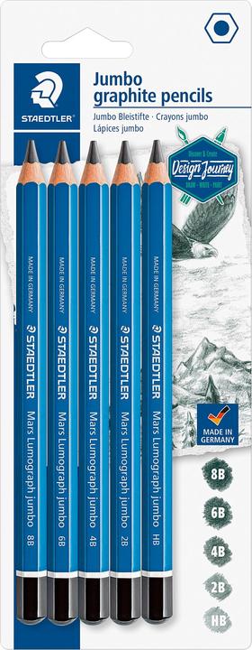 Produktbild Staedtler Bleistift 'Mars Lumograph jumbo Design Journey' (5.30 mm, 5 x)