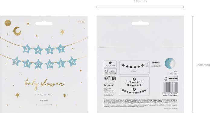 Produktbild Partydeco Guirlande - Baby Shower Etoiles bleu