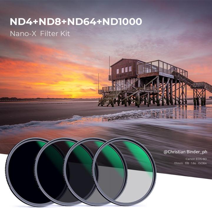 Produktbild K&F Concept ND Filter Kit ND4/8/64/1000 Nano X 67mm (KF-1633) (ND- / Graufilter, 67 mm)