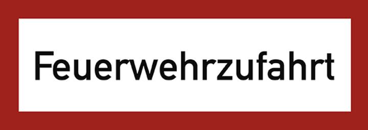 Produktbild Moravia Feuerwehrschild "Feuerwehrzufahrt" Aluminium, 297x105 mm