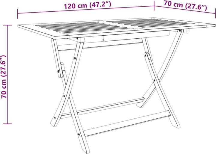 Produktbild VidaXL Gartentisch Klappbar Eukalyptus (70 cm)