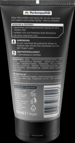 Image du produit dm Balea MEN Gel coiffant Invisible Look (Gel coiffant, 150 ml)