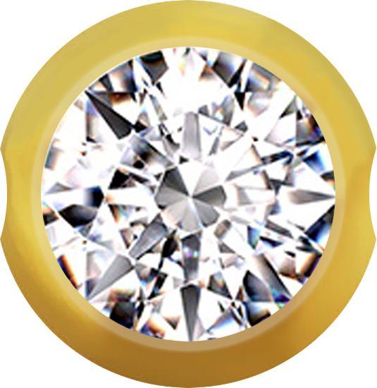 Star Piercing Ball Closure Kugel vergoldet mit Kristall silber (ohne Messing, Chirurgenstahl 316L)