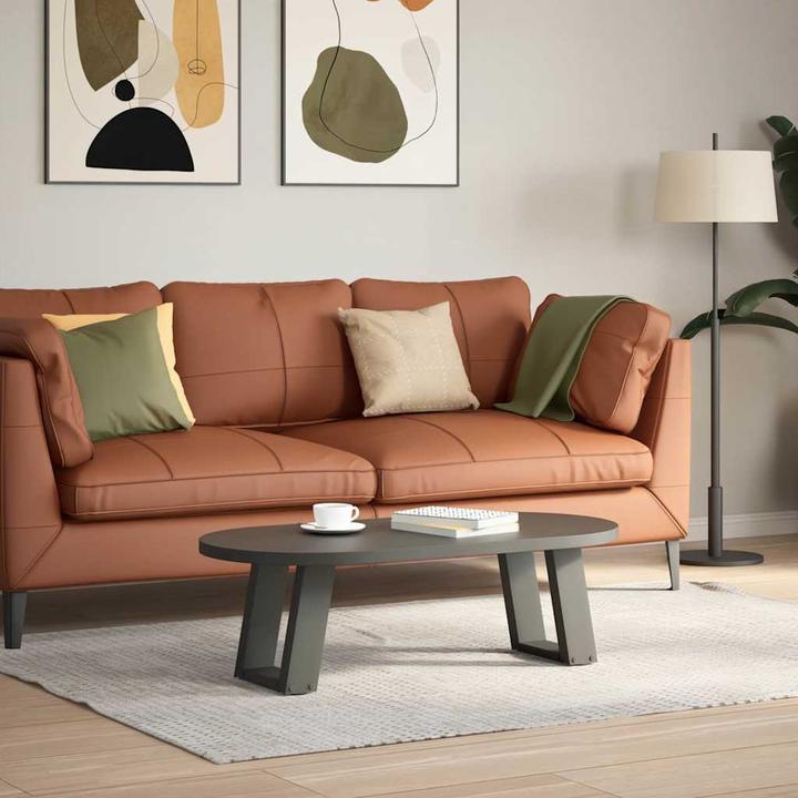 Produktbild VidaXL Couchtischbeine U-Form 2 Stk. Anthrazit 30x(30-31) cm Stahl Tischbein