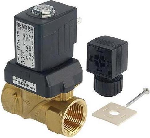 Bender Solenoid valve 230V, brass, normally closed (Rp 1/2)