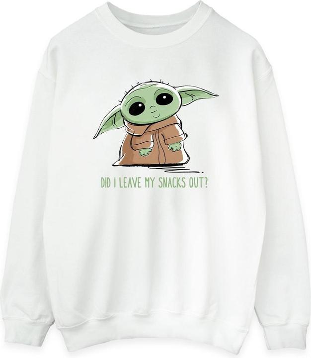 Actual product image Star Wars Womens/Ladies The Mandalorian Grogu Snacks Meme Sweatshirt (S)