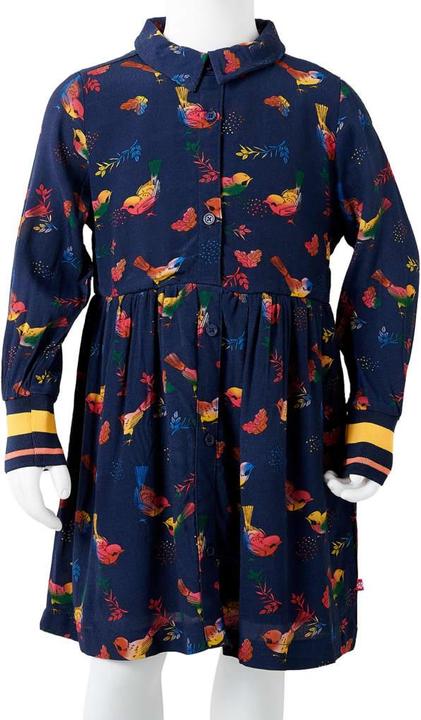 VidaXL Kinderkleid mit Langen Ärmeln Marineblau