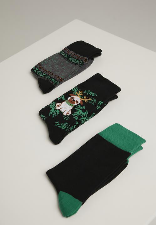 Produktbild Urban Classics Christmas Socks Set Dog (3er Pack, 43 - 46)
