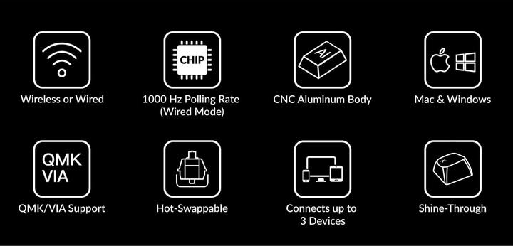 Image du produit Keychron Q1 Pro (CH, Filaire, Sans fil)