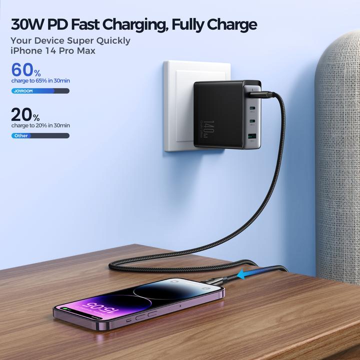 Actual product image Joyroom Pioneer Series SA31-CL3 USB-C / Lightning 30W 1.2m cable - black (1.20 m, 30 W)