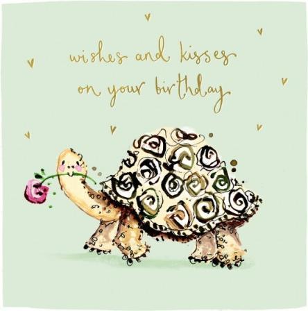 Actual product image Louise Mulgrew Greeting card Wishes and Kisses - Turtle (1 pcs.)