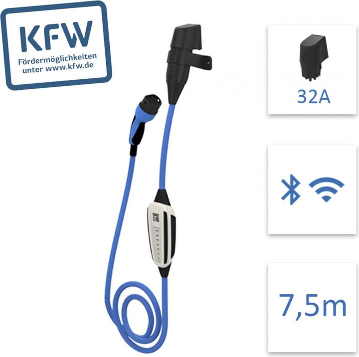 Immagine prodotto NRGkick KfW Max 7,5m blocco di protezione, spina a murod32A (Tipo 2, 22 kW, 32 A, CEE 32)