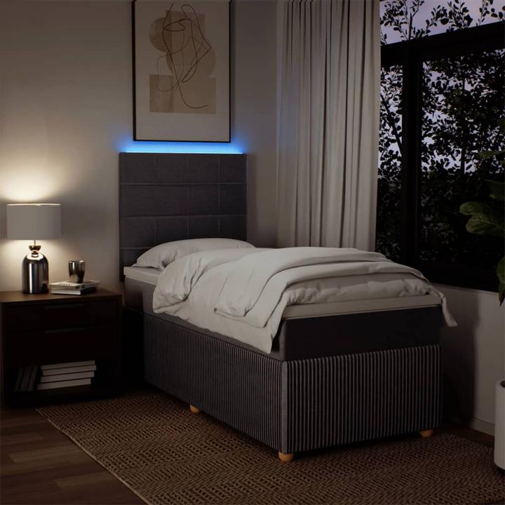 Produktbild VidaXL Boxspringbett Einzelbett Polsterbett Bett Matratze Taupe 80x200cm Stoff (80 x 200 cm, 80 x 200 cm)