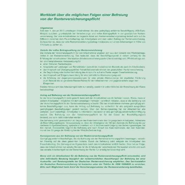 Actual product image Rnk Employment contract for marginal and part-time employees, self-copying (4 x)