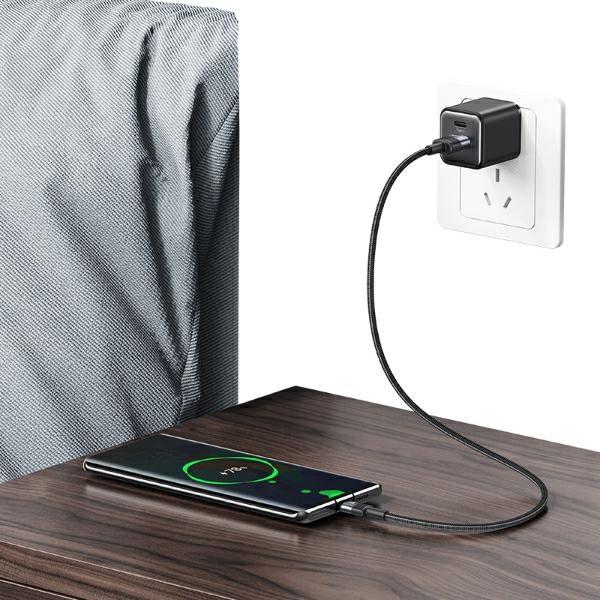 Produktbild Usams Kabel USB na USB-C 3A 1,2 Fast Charging stalowy/tarnish SJ718USBSG01 (US-SJ718) (1.20 m, USB 3.2 Gen 1, 18 W)