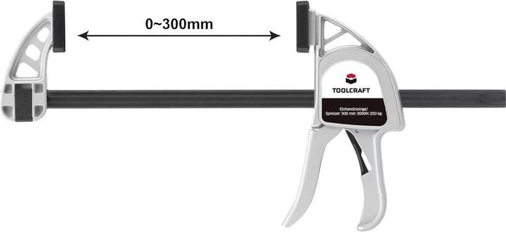 Productafbeelding Toolcraft Aluminium eenhandsklem 300 x 85 mm (500 mm)