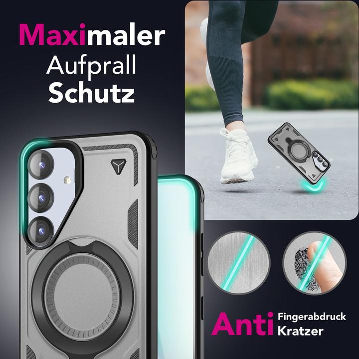 Image du produit Nalia Stormguard - Stossfeste Armor Ring Hülle für MagSafe - Military Kickstand Hardcase (Samsung Galaxy S25)