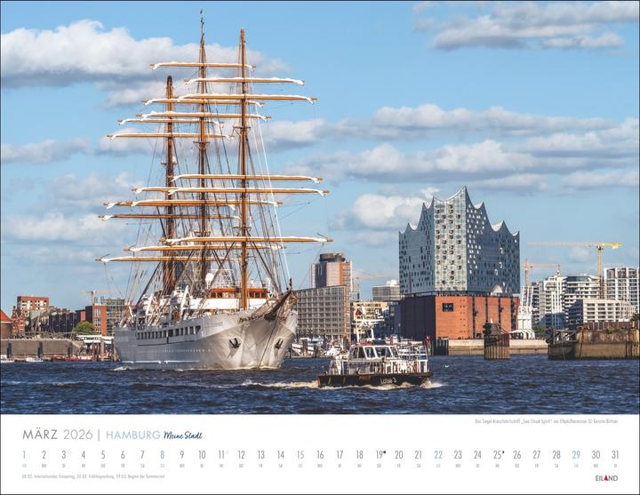 Produktbild Hamburg - Meine Stadt Kalender 2026 (44 x 34 cm, Harter Einband, Deutsch)