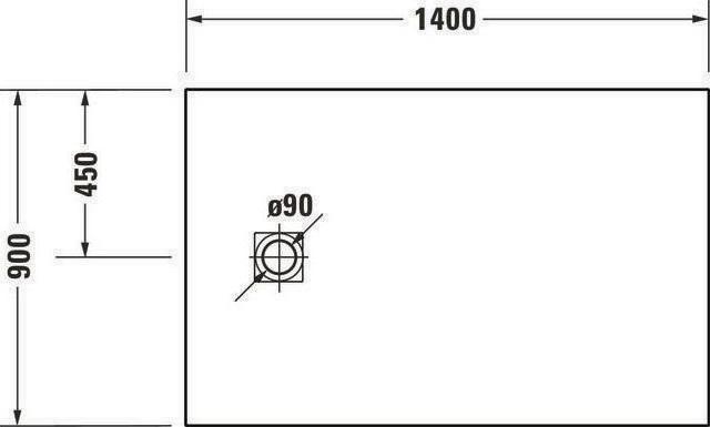 Produktbild Duravit Duschwanne Sustano Rechteck 1400x900x30mm weiss glänzend