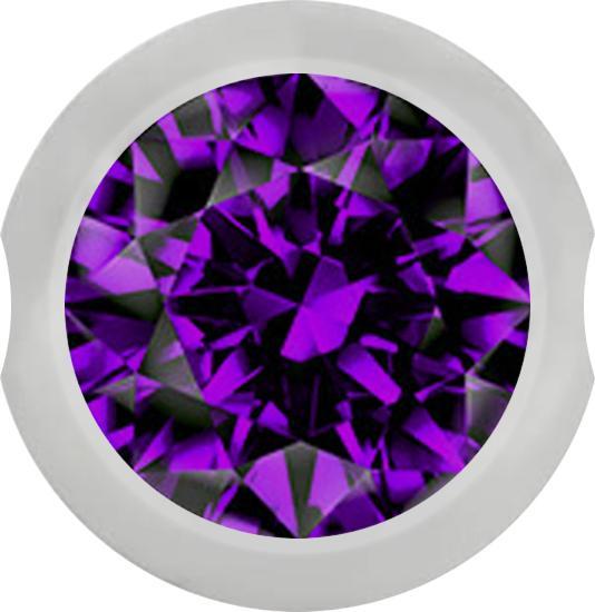 Star Piercing Ball Closure Kugel silber mit Kristall violett (Chirurgenstahl 316L, ohne Messing)