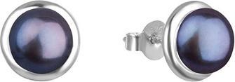 Beneto Elegant silver earrings with dark pearls AGUP2686P (L)