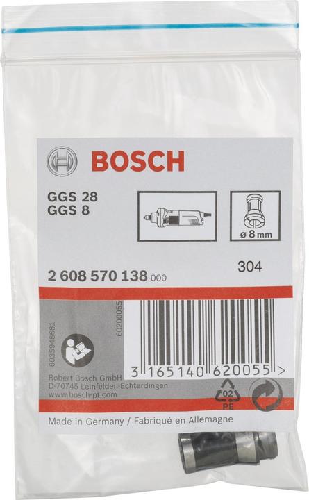 Produktbild Bosch Professional Zubehör Spannzange ohne Spannmutter, 8 mm, für Bosch-Geradschleifer