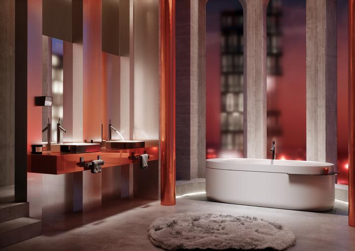 Produktbild hansgrohe AXOR Suite Aufsatzwaschtisch, eckig, 400x400mm, mit Metallrahmen, ohne Überlauf, SolidSur (400 mm, 400 mm)