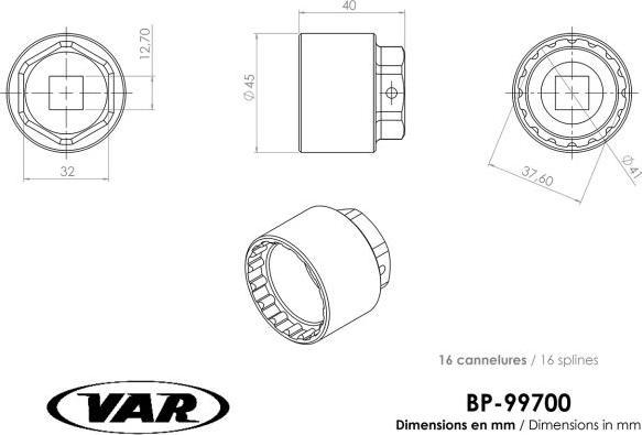 Produktbild VAR Kettenblatt-Montagewerkzeug für Shimano STEPS BP-99700