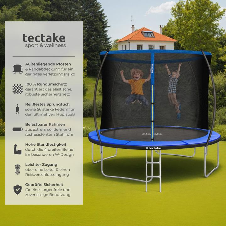 Immagine prodotto tectake Trampolino Jumpy con rete di sicurezza (305 cm)