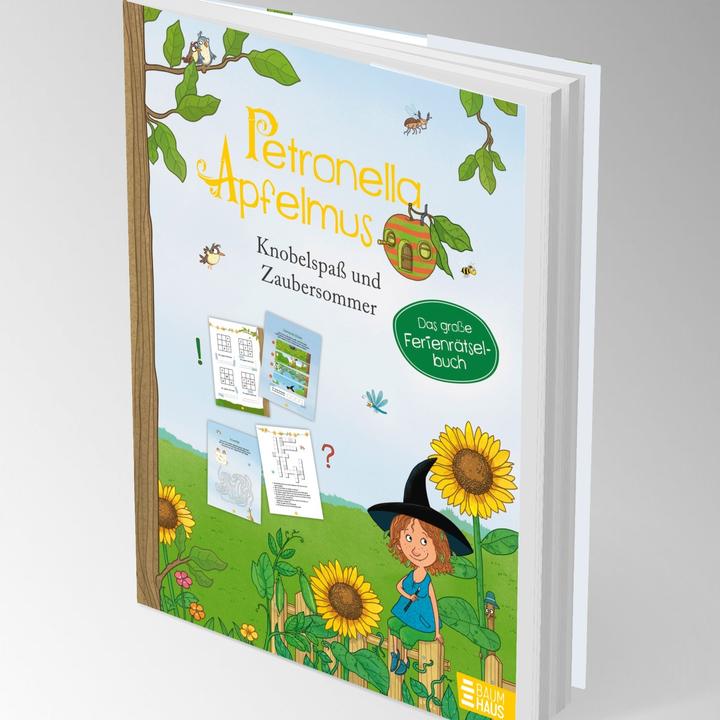 Actual product image Petronella Apfelmus - Knobelspass & Zaubersommer. Das grosse Ferien-Rätselbuch (German, Sabine Büchner, Sabine Städing, 2025)