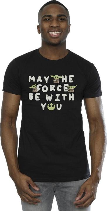 Actual product image Star Wars Mens The Mandalorian Grogu May The Force Be With You T-Shirt (L)