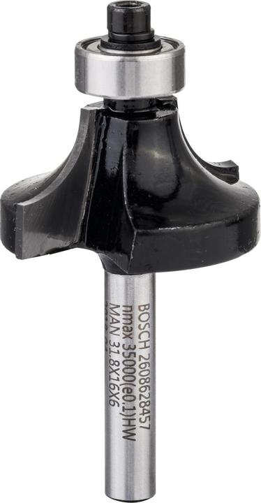 Produktbild Bosch Professional Zubehör Abrundfräser, 6 mm, R1 9,5 mm, D 31,8 mm, L 16,2 mm, G 57 mm