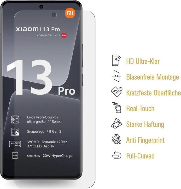 Actual product image Protectorking 4x 9H Panzerglas flexibel HD Klar (4 Piece, Xiaomi 13 Pro)