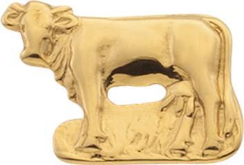 Muau Stud earrings yellow gold 750, 7x11mm (Gelbgold)