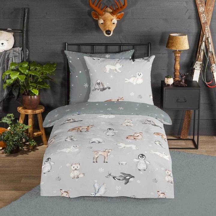 Actual product image Good Morning Cira grey (Bedding set, 135x200 cm + 80x80 cm)