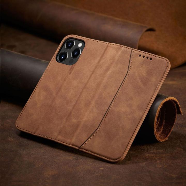 Produktbild Hurtel Magnet Fancy Case Case for iPhone 13 Pro Cover Card Wallet Card Stand Brown (Apple iPhone 13 Pro)