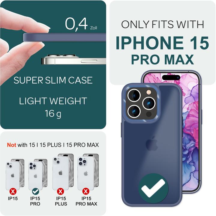 Produktbild Nalia Hybrid Hülle Matt Transparent Frosted (Apple iPhone 15 Pro)