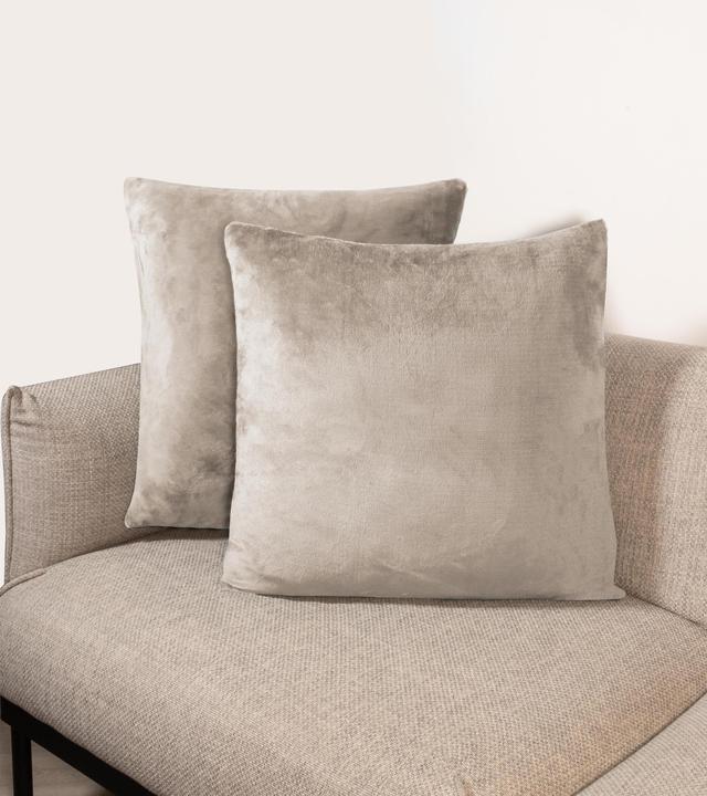 Actual product image Aspero 2 cushion covers "Vora" Taupe (60 x 60 cm)