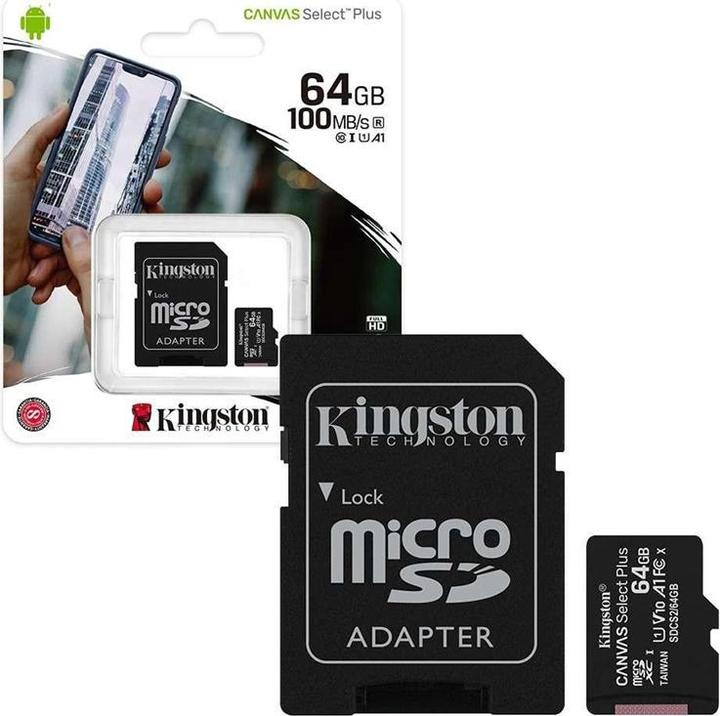 Image du produit Kingston Canvas Select Plus (64 Go, microSDXC, U1, UHS-I)
