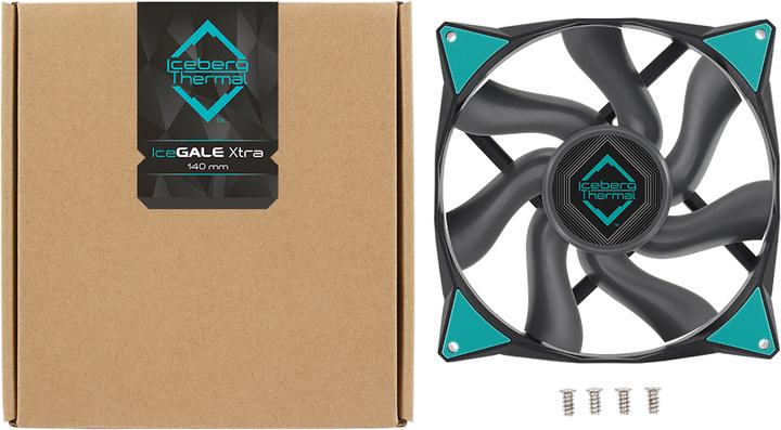 Produktbild Iceberg Thermal IceGALE Xtra Computergehäuse Ventilator 14 cm Schwarz 1 Stück(e) (140 mm, 1 x)