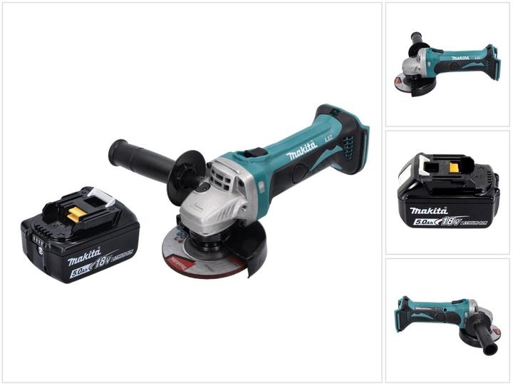 Actual product image Makita DGA 452 T1 Battery angle grinder 18 V 115 mm + 1x battery 5.0 Ah - without charger (115 mm)