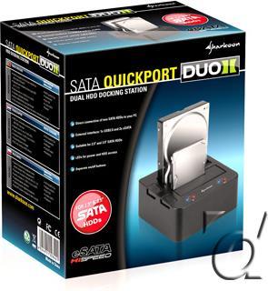 Produktbild Sharkoon SATA QuickPort Duo, USB & eSATA Anschluss extern